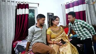 indian hot mallu bhabhi shared by her stepbro and his best friend while no one there Video